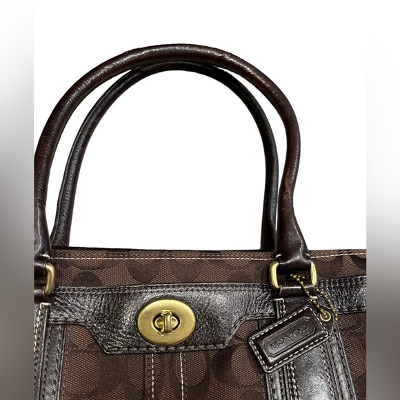 Coach Hampton Carryall Signature Brown Leather Bag - Picture 4 of 5